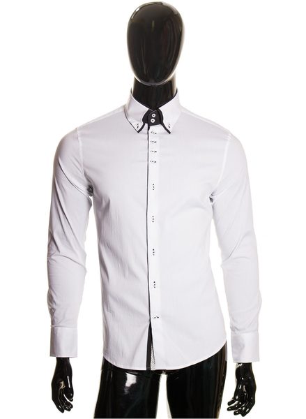 Pánska bielo čierna košeľa kontrastný -