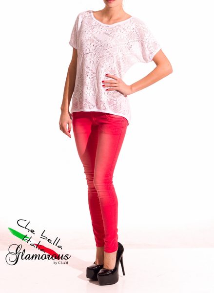 Krajkové tričko bílá -