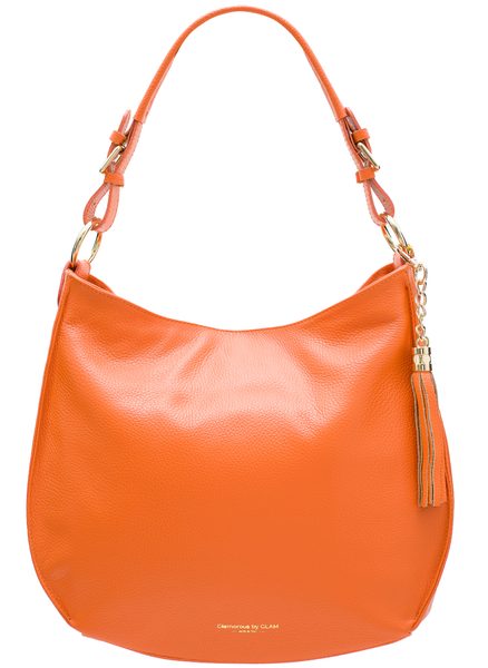 Real leather shoulder bag Glamorous by GLAM - Orange -