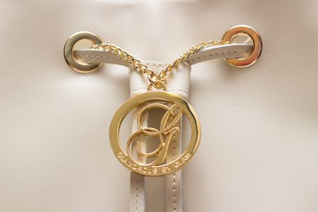 Dámská kožená kabelka vak - béžová -