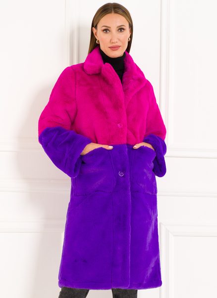 Női teddy kabát Due Linee - Rózsaszín -