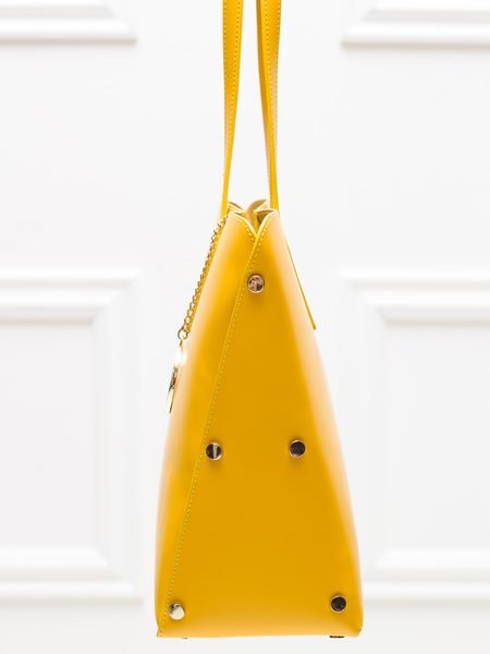 Real leather shoulder bag Glamorous by GLAM - Yellow -