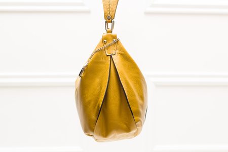 Real leather shoulder bag Glamorous by GLAM - Yellow -