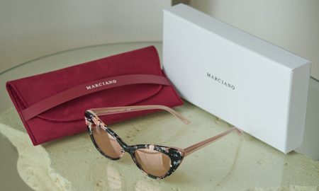 Damskie okulary przeciwsłoneczne Guess by Marciano - różowy -