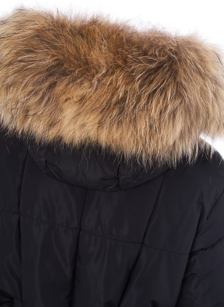 Winter jacket with real fox fur Due Linee - Black -
