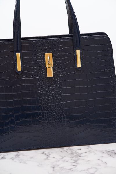 Real leather handbag Glamorous by GLAM - Dark blue -