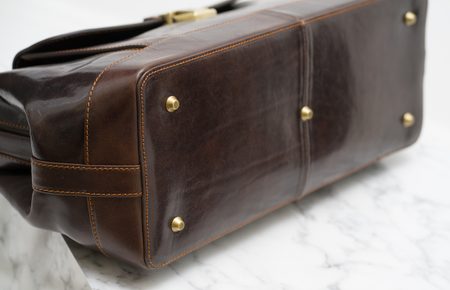 Kožený lékařský kufřík do ruky - tmavě hnědá -