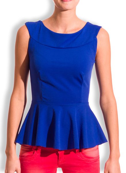 Peplum top modrý -