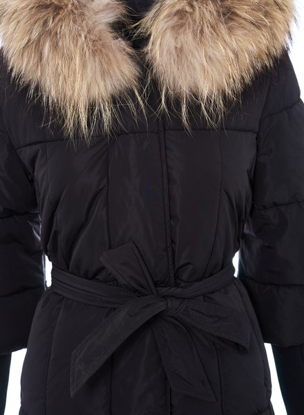 Winter jacket with real fox fur Due Linee - Black -