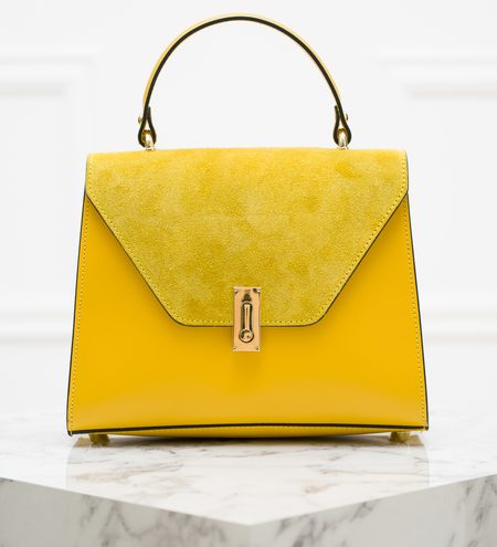 Real leather handbag Glamorous by GLAM - Yellow -