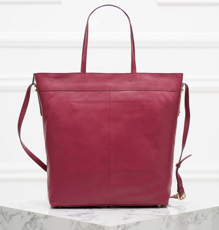 Real leather shoulder bag TWINSET - Wine -