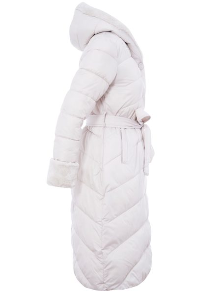 Dámská zimní bunda krémová s páskem -