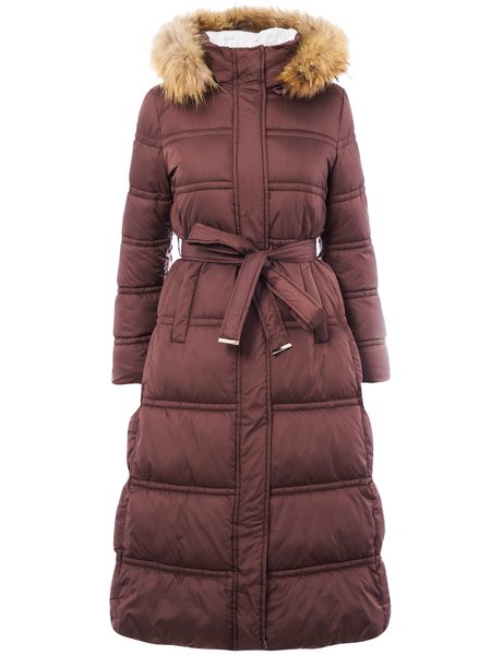 Winter jacket with real fox fur Due Linee - Brown -