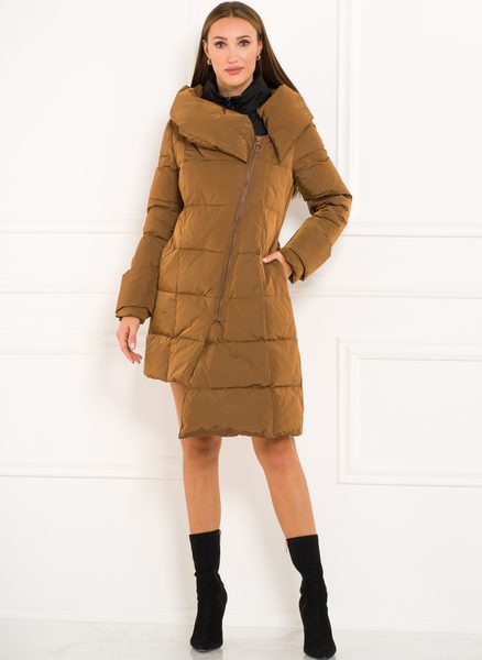 Damska kurtka zimowa Due Linee - brązowy -
