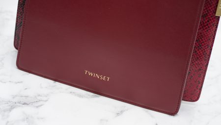 Bolso de cuero crossbody para mujer TWINSET - Borgoña