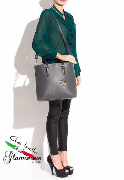 Borsa a spalla da donna in pelle Glamorous by GLAM - Grigio -