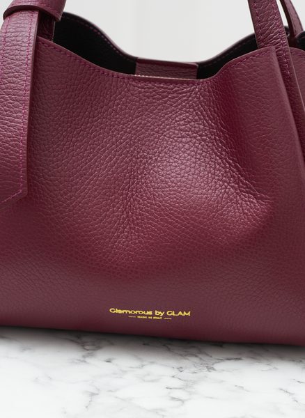 Dámská kožená kabelka do ruky vínová -