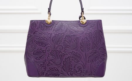 Borsa a mano da donna in pelle Glamorous by GLAM - Viola -