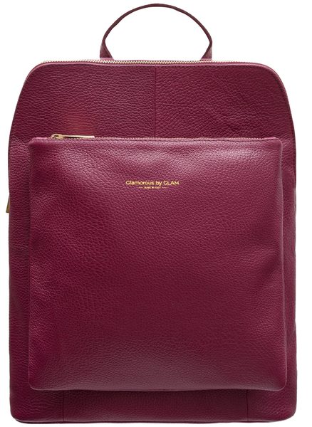 Women's real leather backpack Glamorous by GLAM - Wine -