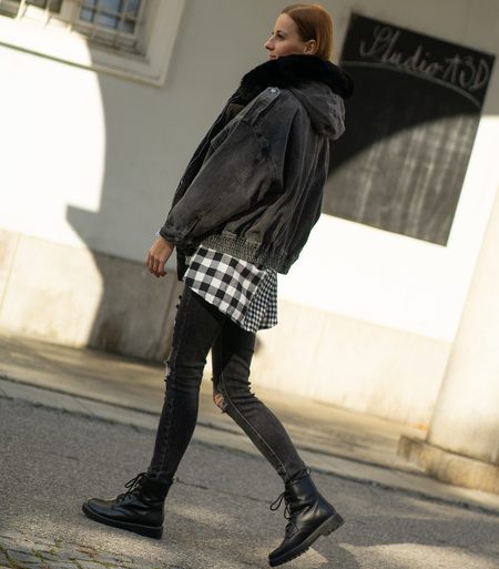 Damska kurtka zimowa Due Linee - czarny -