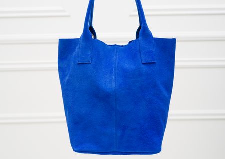 Real leather shopper bag Glamorous by GLAM - Blue -