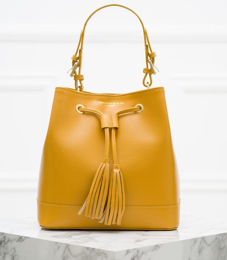 Real leather handbag Glamorous by GLAM - Yellow -