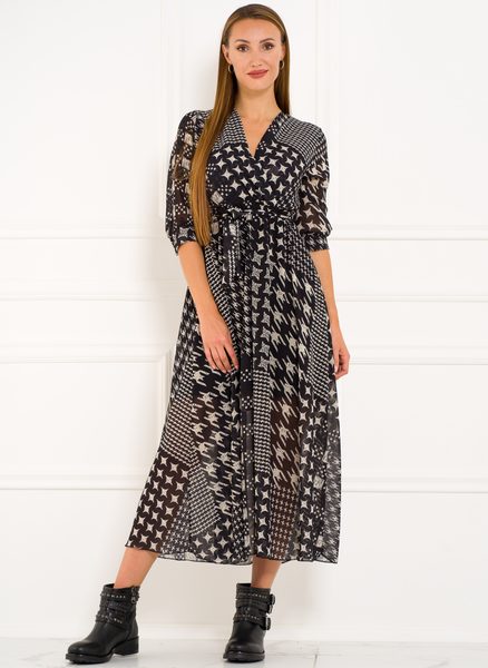 Maxi dress Due Linee - Black-white -