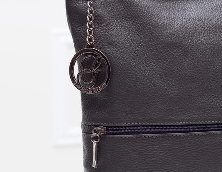 Real leather shoulder bag Glamorous by GLAM - Grey -