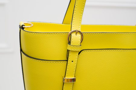 Real leather shoulder bag Glamorous by GLAM - Yellow -