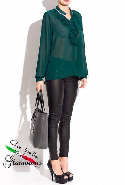 Dámská kožená kabelka se zapínáním šedá -