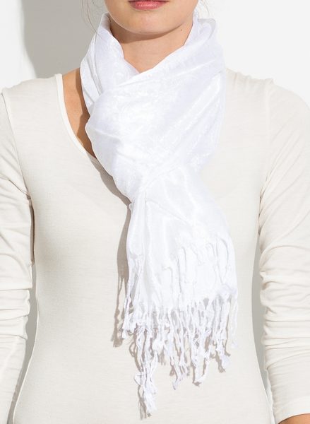 Dámská jemná bílá šála -