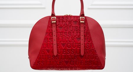 Damska skórzana torebka do ręki Guess Luxe - czerwony -