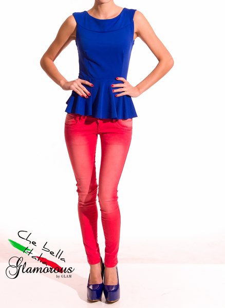 Peplum top modrý -