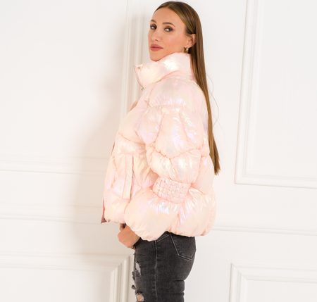 Damska kurtka zimowa Due Linee - różowy -