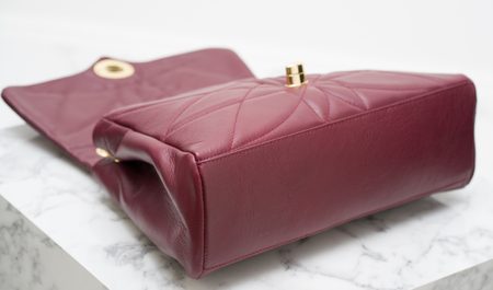 Real leather shoulder bag Glamorous by GLAM - Wine -