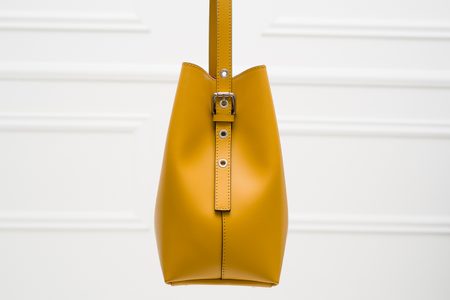 Real leather shoulder bag Glamorous by GLAM - Yellow -