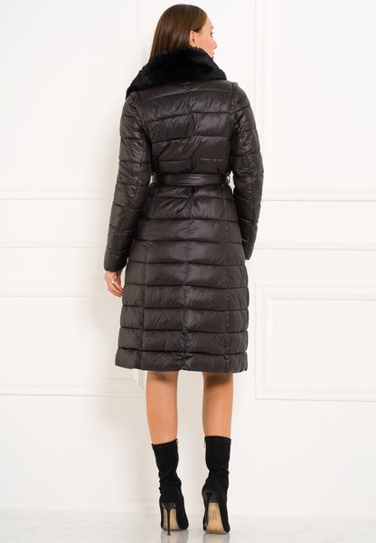 Dámská černá zimní bunda / vesta s vázáním -