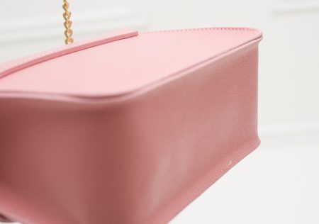 Dámská kožená crossbody kabelka ražená - růžová -