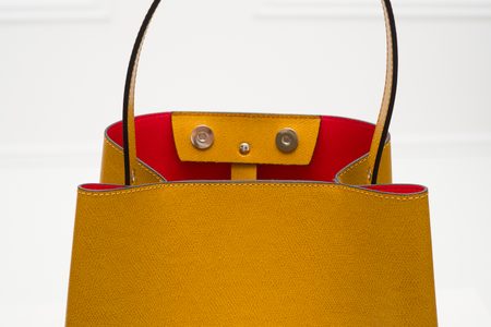 Real leather shoulder bag Glamorous by GLAM - Yellow -