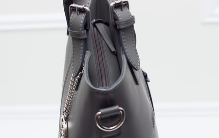 Real leather handbag Glamorous by GLAM - Grey -