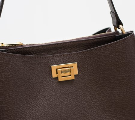 Real leather shoulder bag Glamorous by GLAM - Brown -