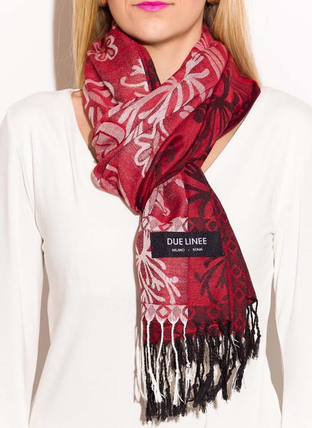 Women's scarf Due Linee - Red -