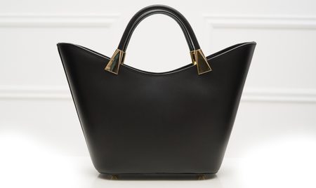 Kožené elegantné kabelka malá - čierna -