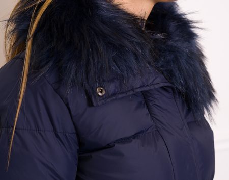 Women's winter jacket Due Linee - Dark blue -