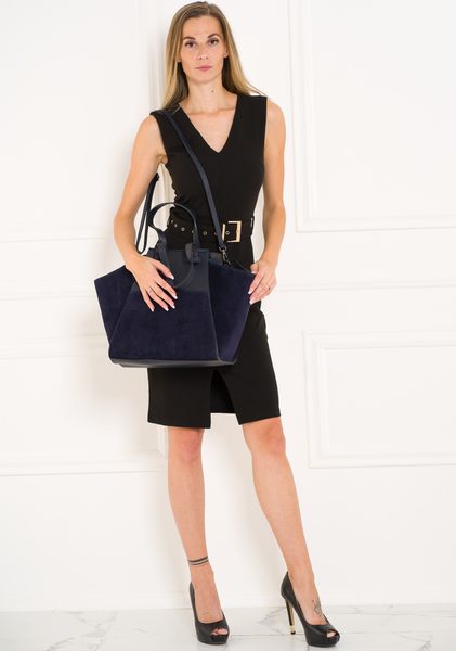 Real leather shoulder bag Glamorous by GLAM - Dark blue -