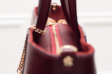 Real leather handbag Glamorous by GLAM - Wine -