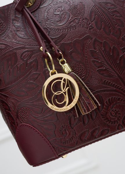 Real leather handbag Glamorous by GLAM - Wine -