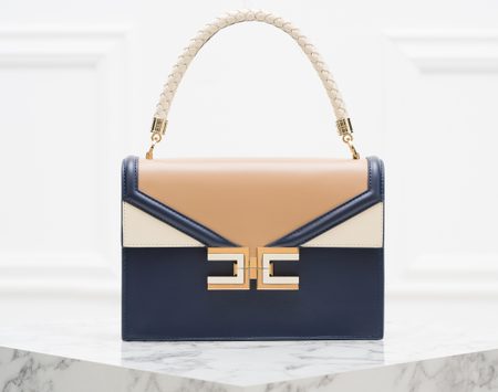 Bolso de cuero de mano para mujer Elisabetta Franchi - Azul -