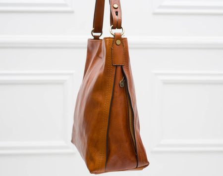 Real leather shoulder bag Glamorous by GLAM - Brown -