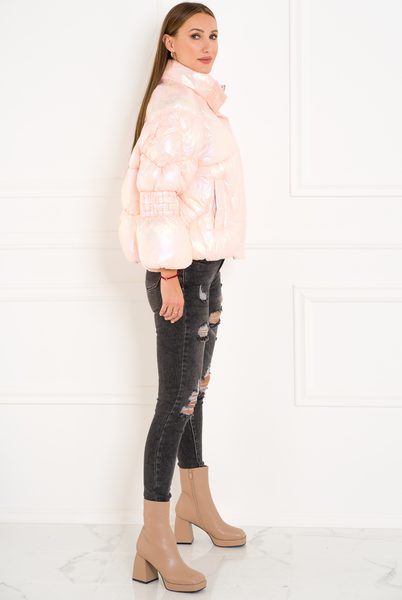 Damska kurtka zimowa Due Linee - różowy -